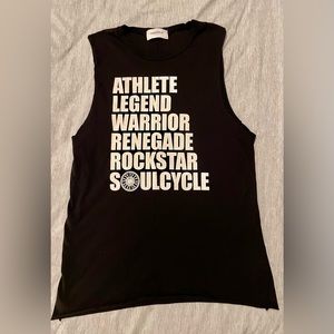 Soul cycle muscle tank with motivational words